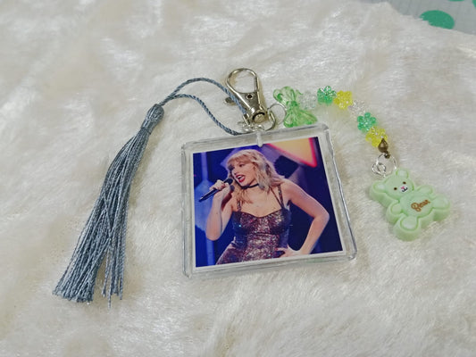 Personalized Double Side Photo Keychain with Beads